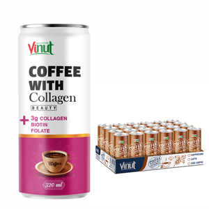 VINUT-Bebida de café con colágeno Arábica & Robusta, 320ml, sin lácteos, sin gluten, sin OGM, precio de fábrica, OEM/ODM, muestra gratis - Product Image 1