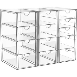 Organizer per Trucchi in Acrilico con 13 Cassetti, per Bagno e Scrivania, Contenitore per Forniture da Ufficio - Product Image 1
