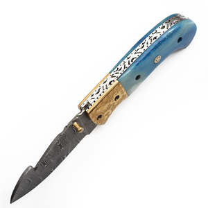 Couteau de poche pliant artisanal en acier Damas de haute qualité, personnalisable, manche en bois couleur OEM, multifonctionnel, qualité industrielle - Product Image 5