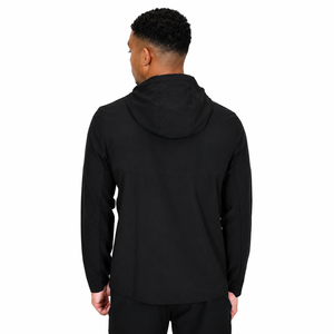 Men's Black Full <b>Zip</b> <b>Hooded</b> Tracksuit Set Solid Color Casual Jogger Pants with Side Pockets Breathable Polyester Autumn Wear - Product Image 5