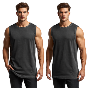 Camiseta sin Mangas TACTICAL STANDARD Personalizada para Hombre, de Algodón Lavado de 160g, Transpirable, Cuello Redondo, Tejido de Punto, Premium, para Gimnasio - Product Image 1