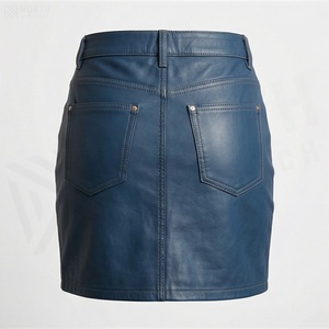 Jupe crayon mini en similicuir taille haute pour femme avec poche, couleur unie brillante, style minimaliste, à porter toute l'année - Product Image 6