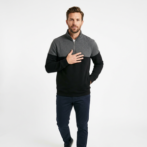 Sudadera con media cremallera al por mayor de fábrica, sudadera con media cremallera de forro polar de poliéster, sudadera con media cremallera minimalista - Product Image 6