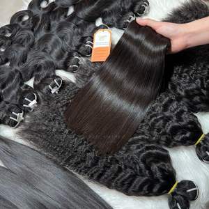 Cuticle Aligned Silky Weft Hair Super Double Drawn Raw Vietnamese Straight Hair Extensions Length 10 <b>12</b>" Grade 12A Available - Product Image 1