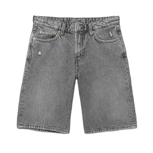 Unisex Mid Waist Solid Color Worsted Bermuda Shorts Drawstring Closure Casual Eco-Friendly Breathable Front Logo - Product Image 3