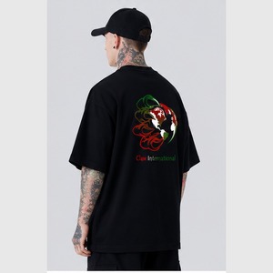 เสื้อยืดโอเวอร์ไซส์ผู้ชายสำหรับฤดูร้อน ผ้าฝ้ายออร์แกนิค 100% ระบายอากาศได้ดี ทรงบ็อกซี่ ผ้าถัก ลายเรียบ สีพื้น สไตล์ลำลอง - Product Image 3