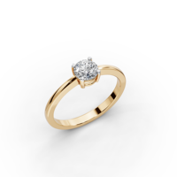 Bague de Fiançailles et de Promesse en Or Massif 14 carats Plaqué Rhodium avec Diamant Solitaire Classique de 0,50 Carat de Coupe Brillante Cultivé en Laboratoire Certifié IGI