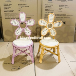Silla Infantil de Mimbre Natural Hecha a Mano para Alquiler, Silla para Niños Pequeños para Fiestas de Cumpleaños, Bodas y Eventos, Muebles de Fábrica OEM - Product Image 3