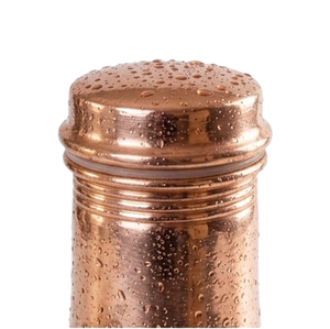 Bouteille d'eau en cuivre poli brillant, design minimaliste, portable, pour les voyages et la randonnée, vaisselle de voyage, bouteille en cuivre poli brillant - Product Image 4