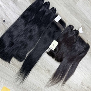 Extensiones de Cabello Humano Vietnamita Premium, Cabello Vietnamita Virgen en Trama Ondulada, Cierre HD, Súper Doble Trama, Extensiones de Trama a Máquina - Product Image 2