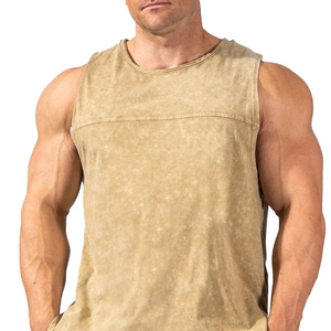 Débardeur Homme Vintage Streetwear Personnalisé Effet Délavé Acide Tricoté Oversize Décontracté pour la Gym et l'Entraînement Effet Usé Sans Manches Prix Abordable - Product Image 3