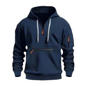 Custom Printed Men's Autumn Half Zip Fleece Pullover Hoodie | Embroidered/Plain Dyed | Oversized Fit Polyester/Cotton - Product Image 1