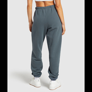 Men's Gray Fleece Sweatpants <b>Elastic</b> <b>Waist</b> Side Pockets Casual Autumn Wear Knitted Midweight Breathable Winter Fleece Jogger - Product Image 4