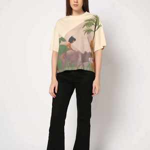 Camiseta de Verano Casual Extra Grande para Mujer, Ecológica, 100% Algodón, Corte Regular, Suave y Transpirable, Manga Corta - Product Image 4