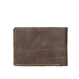 Retro <b>Brown</b> Cowhide Leather Men Bifold <b>Wallet</b> Snap Button Coin Purse Yellow Stitching Multi Card Slots Classic Cash Billfold - Product Image 3