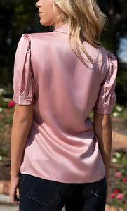 Women's Satin Solid <b>Half</b> Sleeves Regular Fit Casual <b>Shirt</b> - Product Image 2