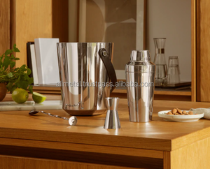 Seau à bière ou à champagne en acier inoxydable avec poignée, refroidisseur à vin ou bac à glace pour les fêtes intérieures et extérieures - Product Image 6