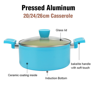 Olla de cocción premium de mármol antiadherente con construcción de aluminio duradero, tapa de vidrio templado y resistente al calor - Product Image 6