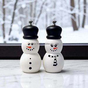 New Arrival High Quality Christmas Snowman Lacquer Wood <b>Pepper</b> Mill Salt <b>Grinder</b> Elegant Handmade Factory Direct - Product Image 2