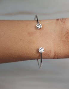 Bracelet en or 14 carats avec diamant de laboratoire 1 CT pour femmes |   Bracelet de luxe en diamants |   Bijoux de mariée élégants - Product Image 2