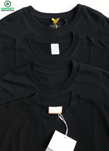 เสื้อยืดคอกลมโอเวอร์ไซส์ผ้าฝ้าย 100% พิมพ์โลโก้ตามสั่ง สีดำ สำหรับผู้ชาย เนื้อผ้าหนา ระบายอากาศได้ดี ไม่เป็นขุย - Product Image 4