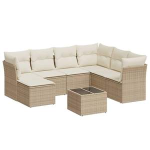 Conjunto de Muebles de Jardín de 8 Piezas, Sofá Modular de Ratán Sintético Color Beige, para Exteriores - Product Image 2
