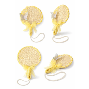 พัดมือทำลายลวดลายโบว์ งานแต่งงาน ของชำร่วยแขก ทำจากไม้ไผ่หวาย ผลิตในเวียดนาม ขายส่งจากโรงงาน - Product Image 3