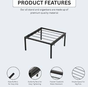 Support pour plantes en métal résistant pour pots de fleurs, utilisation intérieure et extérieure, support élégant et antirouille - Product Image 4