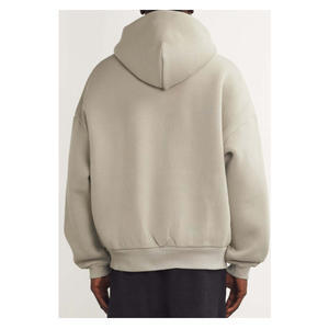 เสื้อฮู้ดดี้โอเวอร์ไซส์แบบ unisex คอสูง ซิปครึ่งตัว แขนเสื้อแบบดรอปไหล่ ผ้าริบเนื้อนุ่ม 100% คอตตอน ป้องกันรอยยับ เหมาะสำหรับฤดูหนาว - Product Image 2