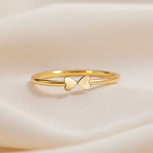 Hallmark Silver Minimal Gold Plated Love Heart Ring - Product Image 1
