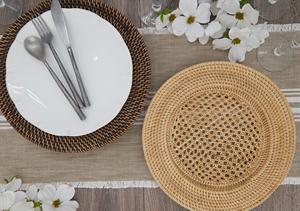Dining <b>Mat</b>/ Dining <b>Table</b> Rustic Rattan Charger Plate 33inch Handmade Handicraft Vietnam DIY Decoration Hotel Home Kitchen - Product Image 4
