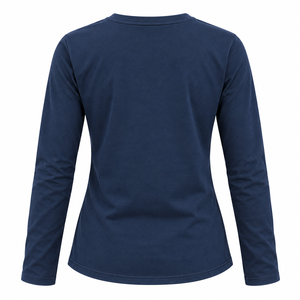 Women's <b>Long</b> Sleeve Henley T <b>Shirt</b> Custom Cotton Slim Regular Fit Casual Layering <b>Tee</b> - Product Image 2