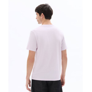 Men's Solid Color Short Sleeve O-Neck Cotton T-Shirt Regular Fit Casual Breathable Washed Front Logo Jersey Knitted <b>Light</b> Gray - Product Image 5