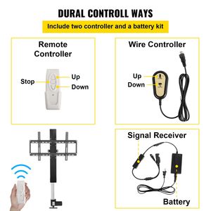 Supporto TV Automatico con Telecomando, Compatibile con Schermi da 50 Pollici, Corsa 28 Pollici, Altezza Regolabile fino a 38-65 Pollici LCD - Product Image 6