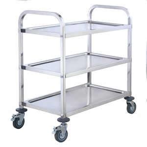 Stainless Steel Hotel <b>Trolley</b> 3-Tier Serving Cart <b>with</b> <b>Wheels</b> Gas Heating SRI BROTHER ENTERPRISES for <b>Kitchen</b> Restaurant Use - Product Image 3