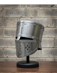 Casque médiéval en acier à calotte plate, style Chevalier du Moyen Âge, Croisé, SCA, Cosplay, Cadeau, Gaufré, Antique - Product Image 3