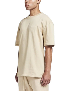 T-shirt en coton noir surdimensionné pour homme, manches courtes, col rond, décontracté, tricoté, avec logo imprimé sur le devant, coupe classique, grammage lourd - Product Image 2