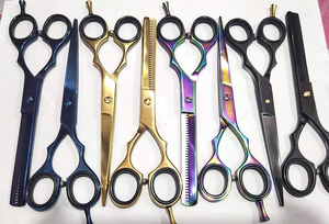 Juego de Tijeras de Peluquería de la Mejor Calidad, Color Rosa, Personalizadas, Juego de Tijeras de Acero Inoxidable para Adelgazar el Cabello, para Diestros - Product Image 3