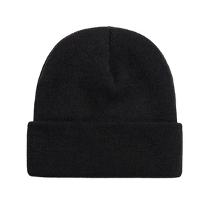 Bonnet tricoté unisexe pour homme, vente en gros d'usine, nouveau bonnet tricoté couleur unie, collection hiver 2025 - Product Image 1