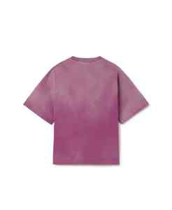 T-shirt pour homme à manches courtes surdimensionné, tie-dye, 100% coton, tricoté, col rond, décontracté, couleur unie, violet - Product Image 2