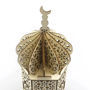 Fabrication en gros de décorations artisanales écologiques pour le Ramadan, phare en bois personnalisable, cadeau créatif, bougie de fête - Product Image 5
