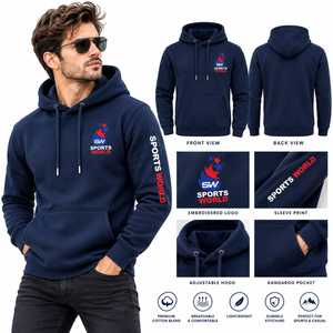 เสื้อฮู้ดผู้ชาย SW GROUP สกรีนโลโก้ตามสั่ง มีกระเป๋าจิงโจ้ ผ้าฝ้ายฟลีซ 100% น้ำหนักเบา ระบายอากาศได้ดี สวมใส่สบาย - Product Image 5