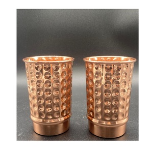 Distinct <b>Copper</b> Drinking Glass Handmade Tumbler Traditional Wellness Vessel Stylish Dining Kitchen Durable Metal <b>Cup</b> - Product Image 3