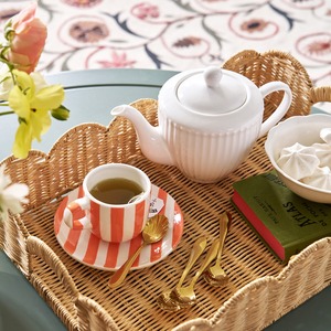 Bandeja de servir de ratán con borde festoneado, tejida a mano, ecológica, de forma rectangular, para cafetería, hotel, venta al por mayor, proveedor sostenible - Product Image 3