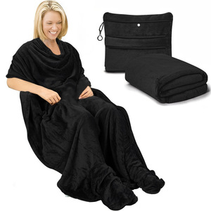 450g Polyester Multi-functional Travel Foldable Airplane Shawl Office Sofa Nap Throw Blanket Travel Pillow - Product Image 3