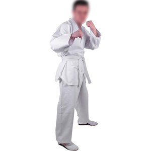 Uniforme de Karate Blanco 100% Algodón, Corte Regular, Transpirable, para Hombres Adultos, con Cinturón Blanco - Product Image 2