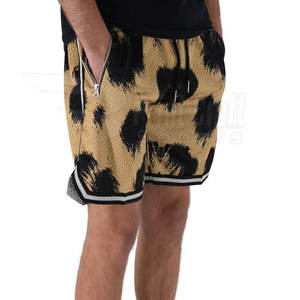 Custom Logo Basketball Shorts with Double-<b>Layer</b> Thick Mesh Fabric Cotton Style Cargo Solid Pattern Sublimation Printed Mesh - Product Image 4