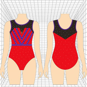 Justaucorps de gymnastique pour filles avec strass, tenue de danse scintillante pour compétition, justaucorps athlétique sans manches avec embellissements en cristal pour A - Product Image 1