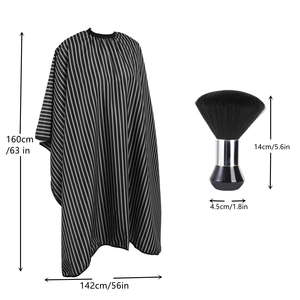 Wholesale Custom Barber Shop Logo Print Design Professional Salon Barber Cape Waterproof Hairdressing Capes Neck <b>Duster</b> Brush - Product Image 2