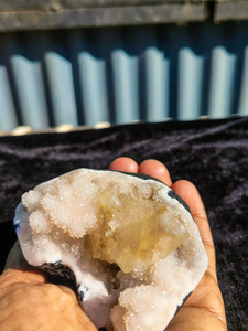 Natural Yellow Calcite with Pink Chalcedony <b>Crystal</b> <b>Cluster</b> Premium Mineral Specimen Healing Stone Collectible Display Quality - Product Image 6